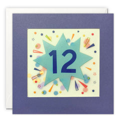 James Ellis Paper Shakies Age 12 Star Birthday Card