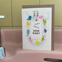 Petra Bathtub New Baby Card