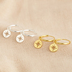 Lisa Angel- Tiny Shooting Disc Star Hoop Earrings- Various Colours