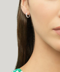 Estella Bartlett Pave Hoop Earrings Silver