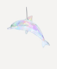 Gisela Graham Glass Dolphin Christmas Tree Decoration