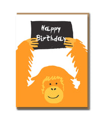 The Animals Orangutan Birthday Card - 1973