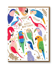 Tropical Feathers Birthday Card - 1973