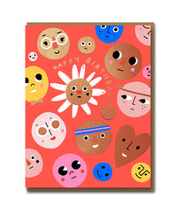 Happy Faces Birthday Card - 1973
