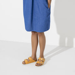 Birkenstock Arizona Apricot Double Strap Nubuck Sandals
