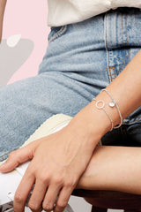 Estella Bartlett White CZ Circle Bracelet - Silver Plated