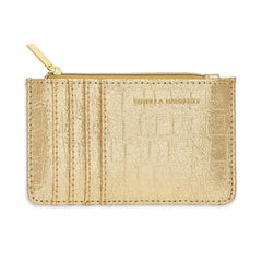 Estella Bartlett Card Purse - Metallic Gold Croc