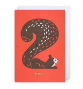Number Two Squirrel Card - Lagom Design