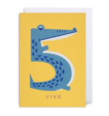 Number Five Crocodile Card - Lagom Design