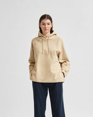 Selected Femme Jasie Hood Sweat - White Pepper