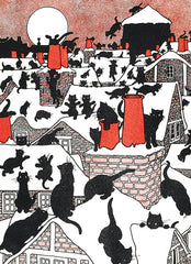 Museums and Galleries - A Black Cat Holiday - Xmas Cards 8 Pack