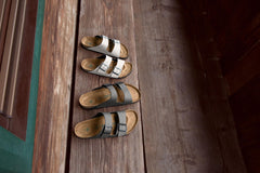 Birkenstock Vegan Arizona Double Strap Sandals - Stone