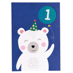 Age 1 - Polar Bear Birthday Card