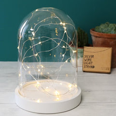 Silver Battery Powered LED Wire String Lights