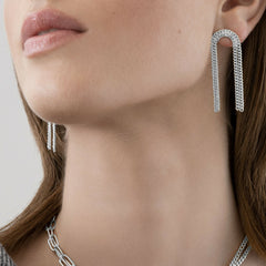 Dansk Copenhagen - Tabitha Panzer Chain Earrings - Silver Plating