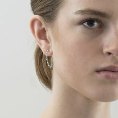 Dansk Copenhagen - Brooklyn Small Hoop Earrings - Rhodium Plating