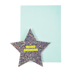 Meri Meri- Glitter Star Rainbow Birthday card