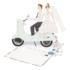 Meri Meri Scooter Couple Stand Up Wedding Card