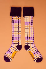 Powder Design - Purple Check Boots Socks