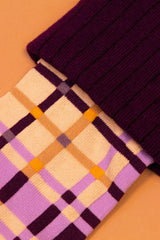 Powder Design - Purple Check Boots Socks