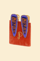 Powder Design - Embroidered Hair Clips (Set of 2) Lilac Tiger