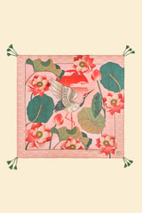 Powder Design - Tasselled 100% Silk Crane at Sunrise in Petal Scarf