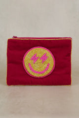 My Doris Pink Smiley Lightning Coin Purse