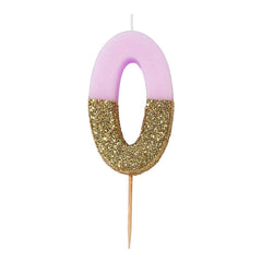 Pink Glitter Number Candles - Talking Tables