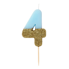 Talking Tables - Blue Glitter Number Candles