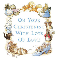 Beatrix Potter Christening Card - Blue