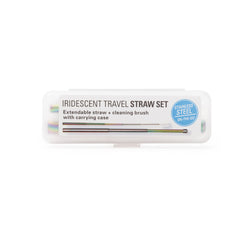 Kikkerland Travel Straw Set - Iridescent