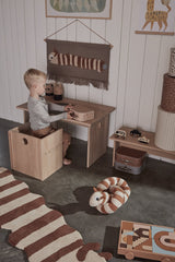 OYOY Mini Suitcase Tiger & Grid Blue / Clay - Set of 2