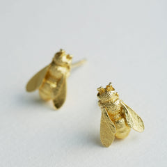 Alex Monroe Large Honey Bee Stud Earrings