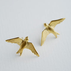 Alex Monroe Flying Swallow Stud Earrings