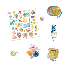 Djeco Textured Stickers - Aqua Dream