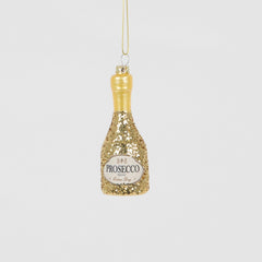 Sass & Belle Let's Celebrate Glitter Prosecco Bottle Shaped Christmas Tree Decoration