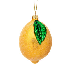 Sass & Belle Shimmering Lemon Bauble Christmas Tree Decoration