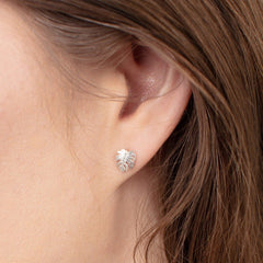 Amanda Coleman Gold Monstera Leaf Studs