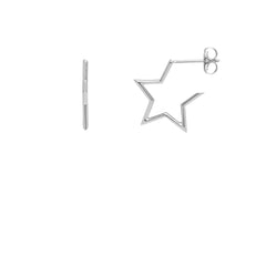 Estella Bartlett Silver Star Hoop Earrings