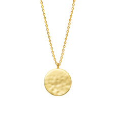 Estella Bartlett Hammered Disc Necklace Gold Plated