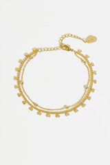 Estella Bartlett Heart and Bead Chain Double Bracelet