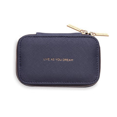 Estella Bartlett Mini Jewellery Box Navy - 'Live As You Dream'