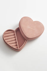 Estella Bartlett Velvet Heart Jewellery Box - Dusky Pink