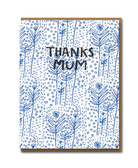 Thanks Mum Folk Floral Card - 1973