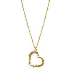 Alex Monroe Delicate Feather Heart Necklace