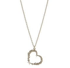 Alex Monroe Delicate Feather Heart Necklace