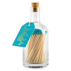 Archivist Luxury Glass Bottle Matches - Cheetah Blue