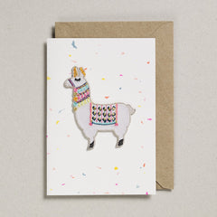 Petra Boase Iron on Patch Card - Llama