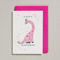 Petra Boase Happy Birthday Pink Dino Patch Card