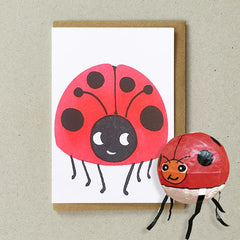 Petra Boase Japanese Paper Balloon Card - Ladybird
